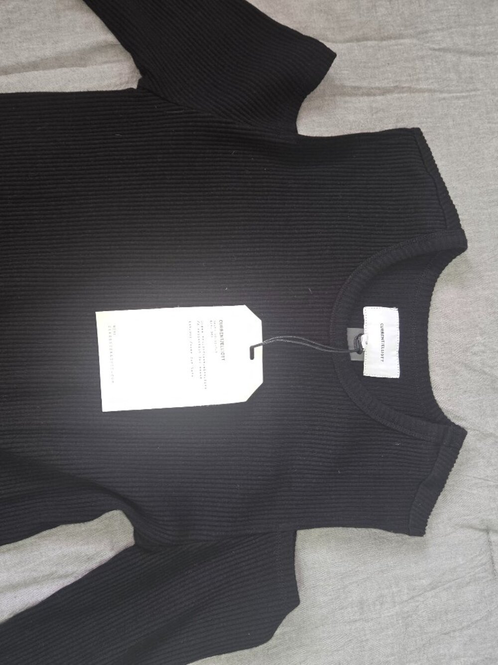 Current/Elliott The Going Steady Black Knit Cold Shoulder Maxi Dress NWT Size 3 - Picture 5 of 7